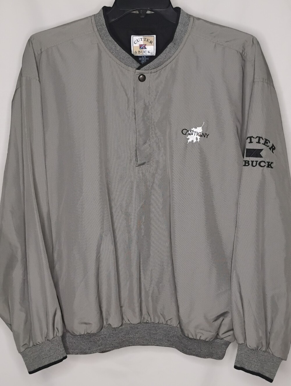 Men's Large Cutter & Buck Cantigny Golf Gray Pullover Windbreaker Jacket
